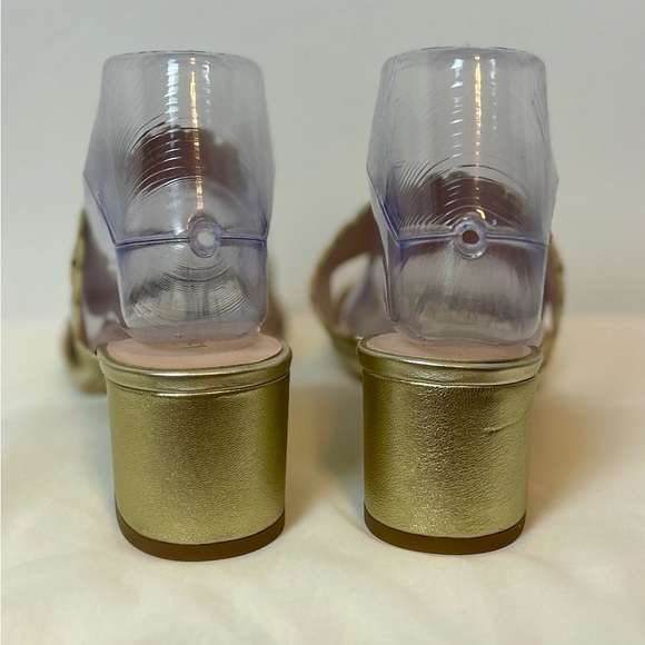 New Kate Spade Chrissie Gold Scalloped heeled Sandals / size 6.5 - Picture 5 of 13